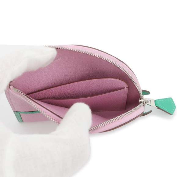 Hermes Paddock Chevre Misor Coin Case Wallet Mauve Silvestre Mint - Picture 4 of 6